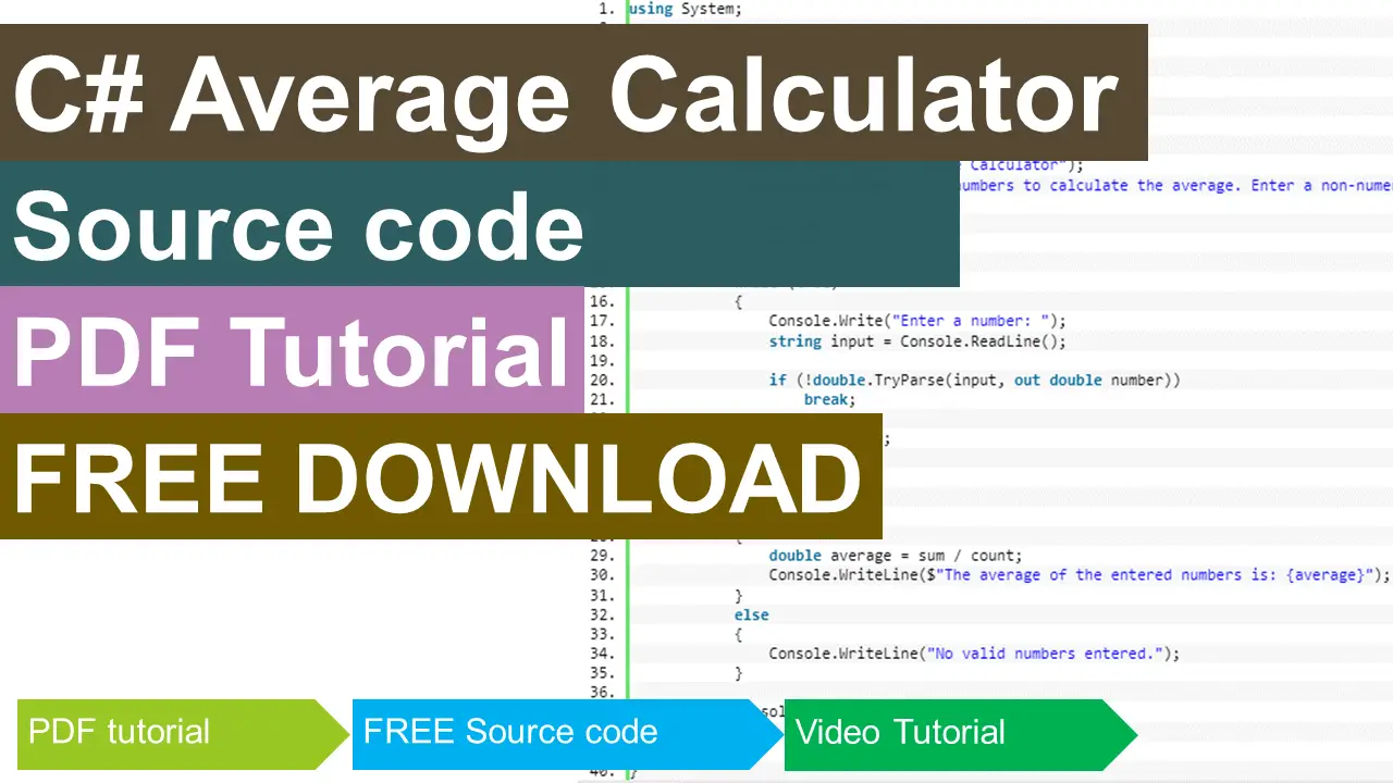 Calculate Average Of Numbers In Csharp