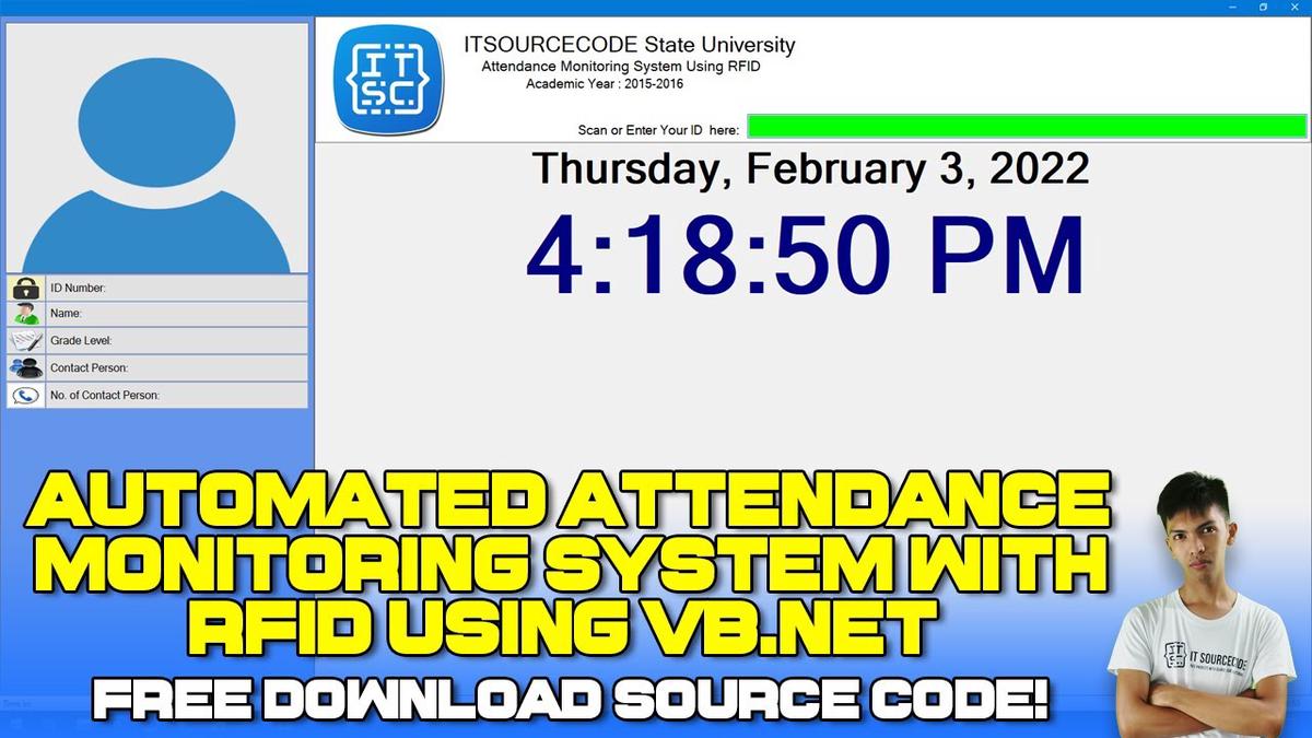 'Video thumbnail for Automated Attendance Monitoring System with RFID and SMS in VB NET with Source Code 2022'