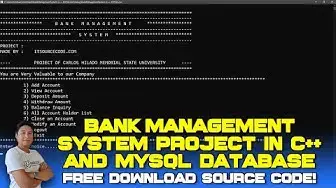 'Video thumbnail for Bank Management System Project in C++ and MySQL Database (Free Download) 2022'