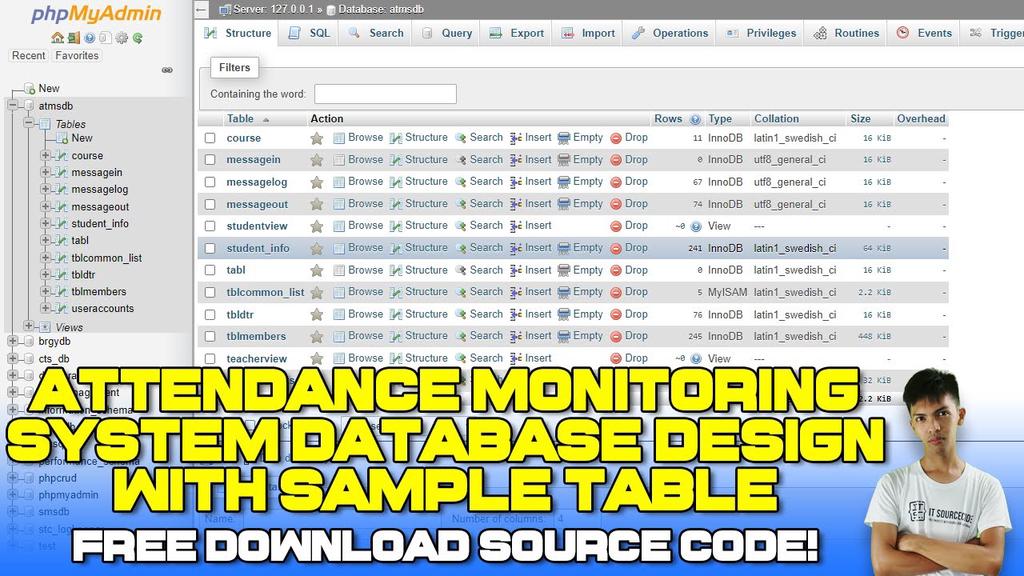 'Video thumbnail for Attendance Monitoring System Database Design with Sample Table | Free Download Database Design 2022'