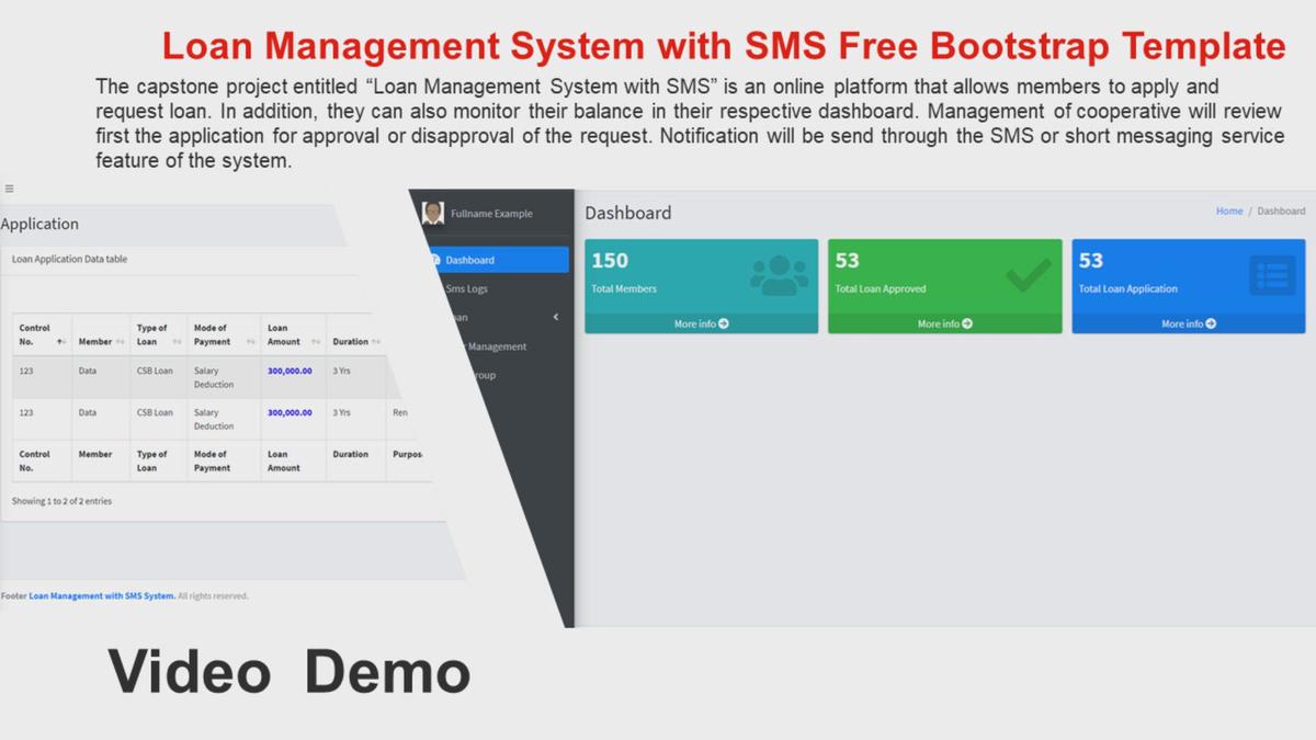 'Video thumbnail for Demo - Loan Management with SMS FREE DOWNLOAD BOOTSTRAP TEMPLATE'