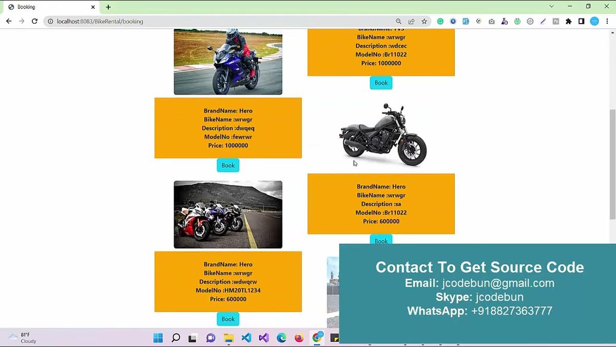 'Video thumbnail for Bike Rental System project in java with source code and project'