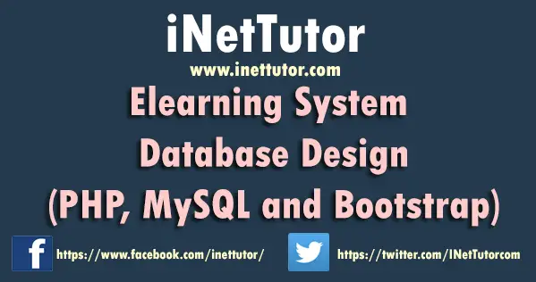 Elearning System Database Design (PHP, MySQL, Bootstrap)