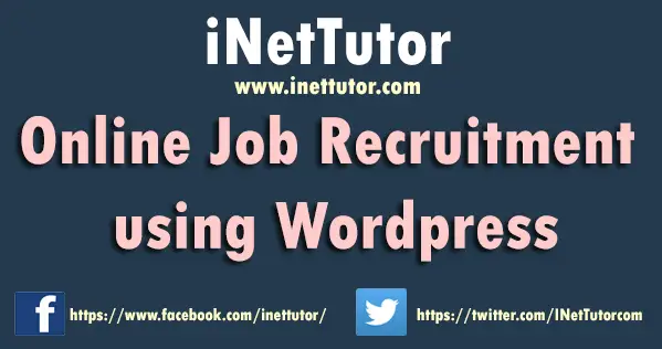 Online Job Recruitment using Wordpress