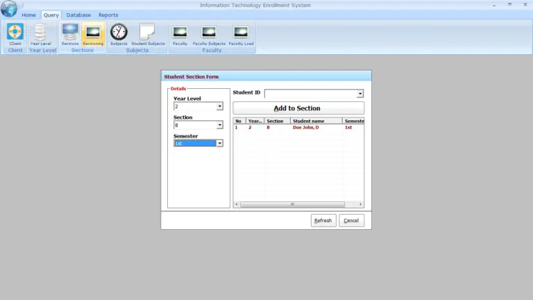 Enrolment System with Faculty Loading User Interface