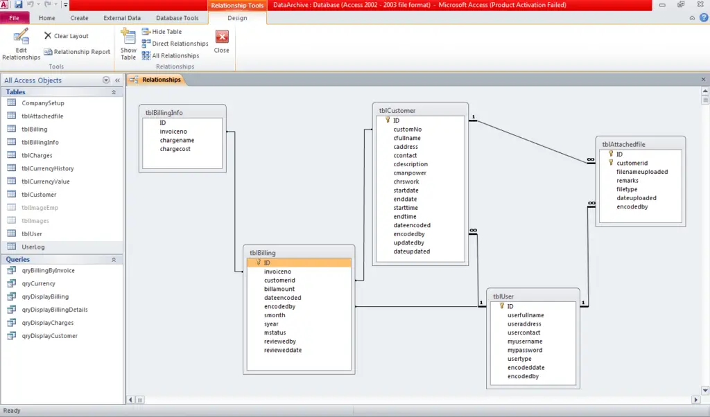 Billing System Database Design