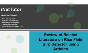Review of Related Literature on Rice Field Bird Detector using Arduino