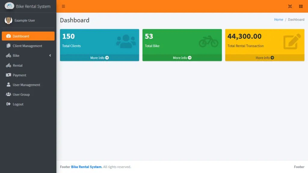 Bike Rental System Free Template in PHP and Bootstrap - iNetTutor.com