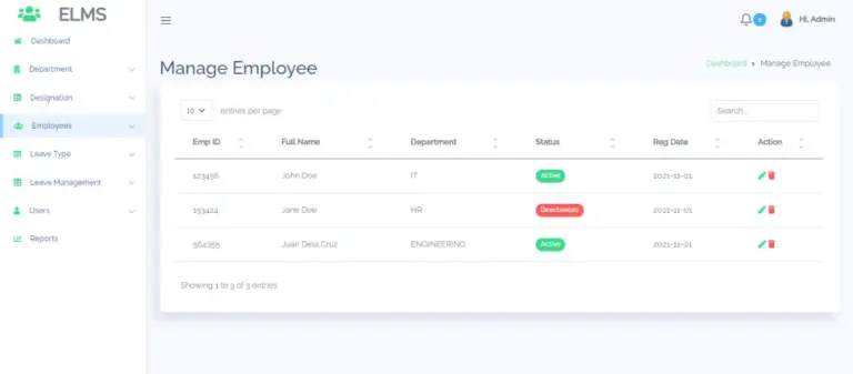 Employee Leave Management System Free Download 2024 - INetTutor.com