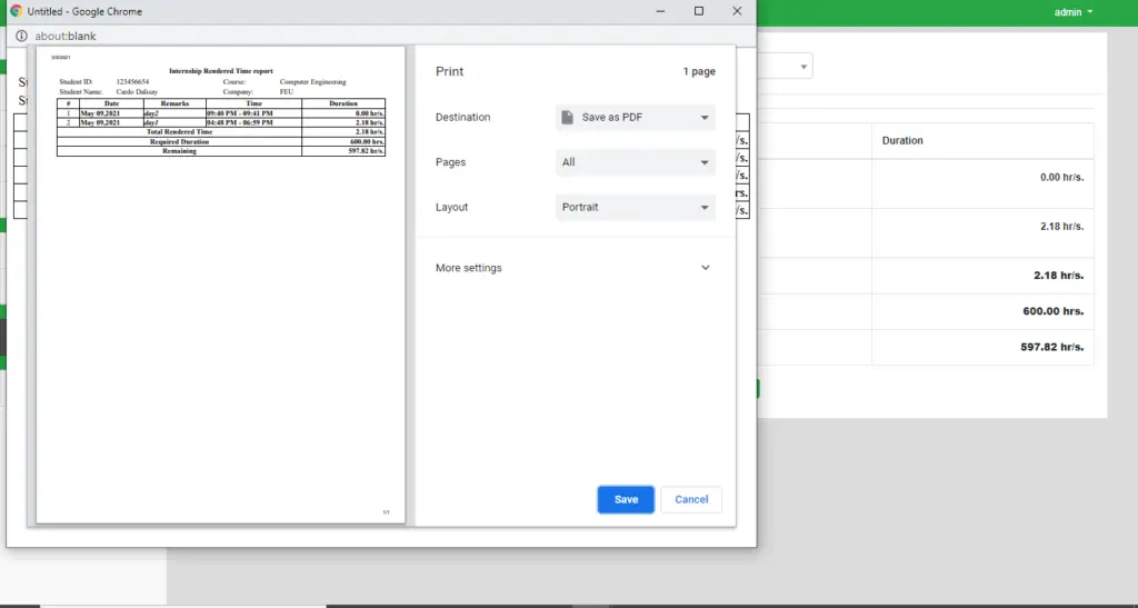 OJT Timesheet Monitoring QR Code - Free Capstone 2024