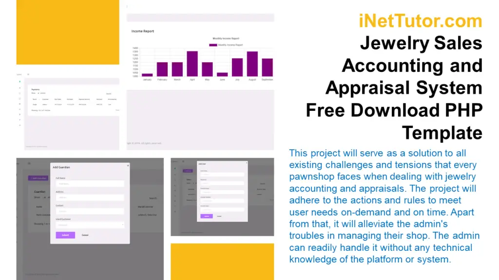 Jewelry Sales Accounting and Appraisal System Free Download PHP Template
