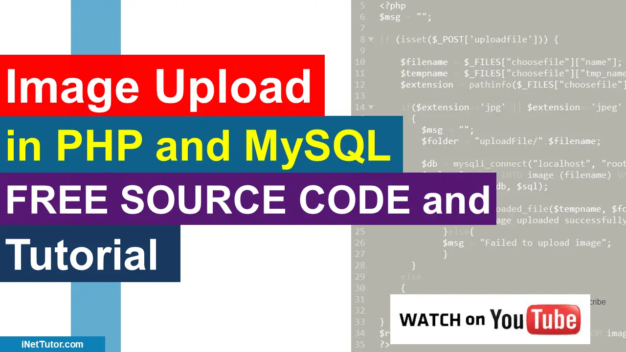 Image Upload in PHP and MySQL Free Tutorial and Source code 2024