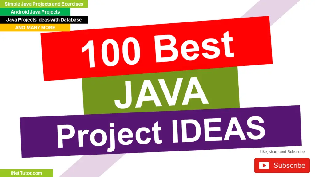 100 Best Java Project Ideas - INetTutor.com