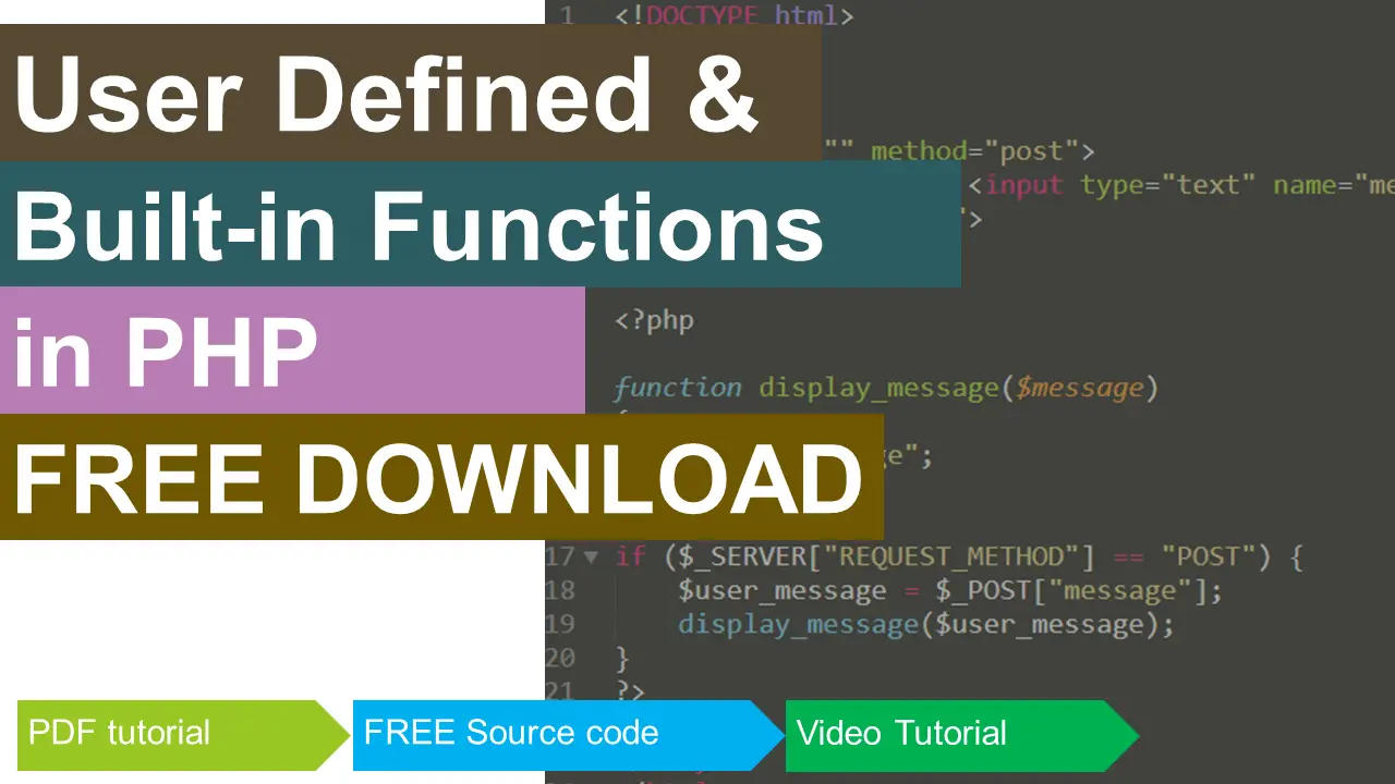 PHP Built-in Server vs Apache Why One Works and the Other Doesnt - FREE User Defined and Built-in Functions in PHP [CODE]