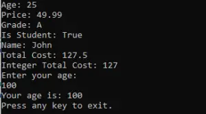 CSharp Data Types - iNetTutor.com