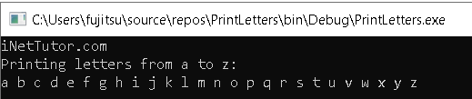 Print a-z Letters in CSharp