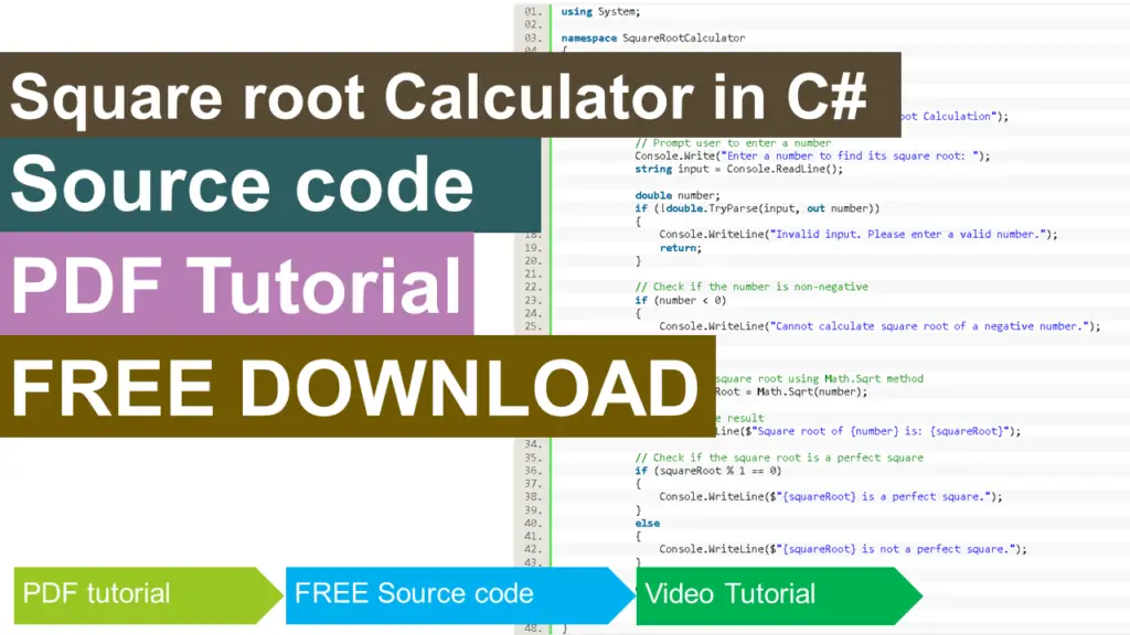 Find Square Root of a Number in CSharp