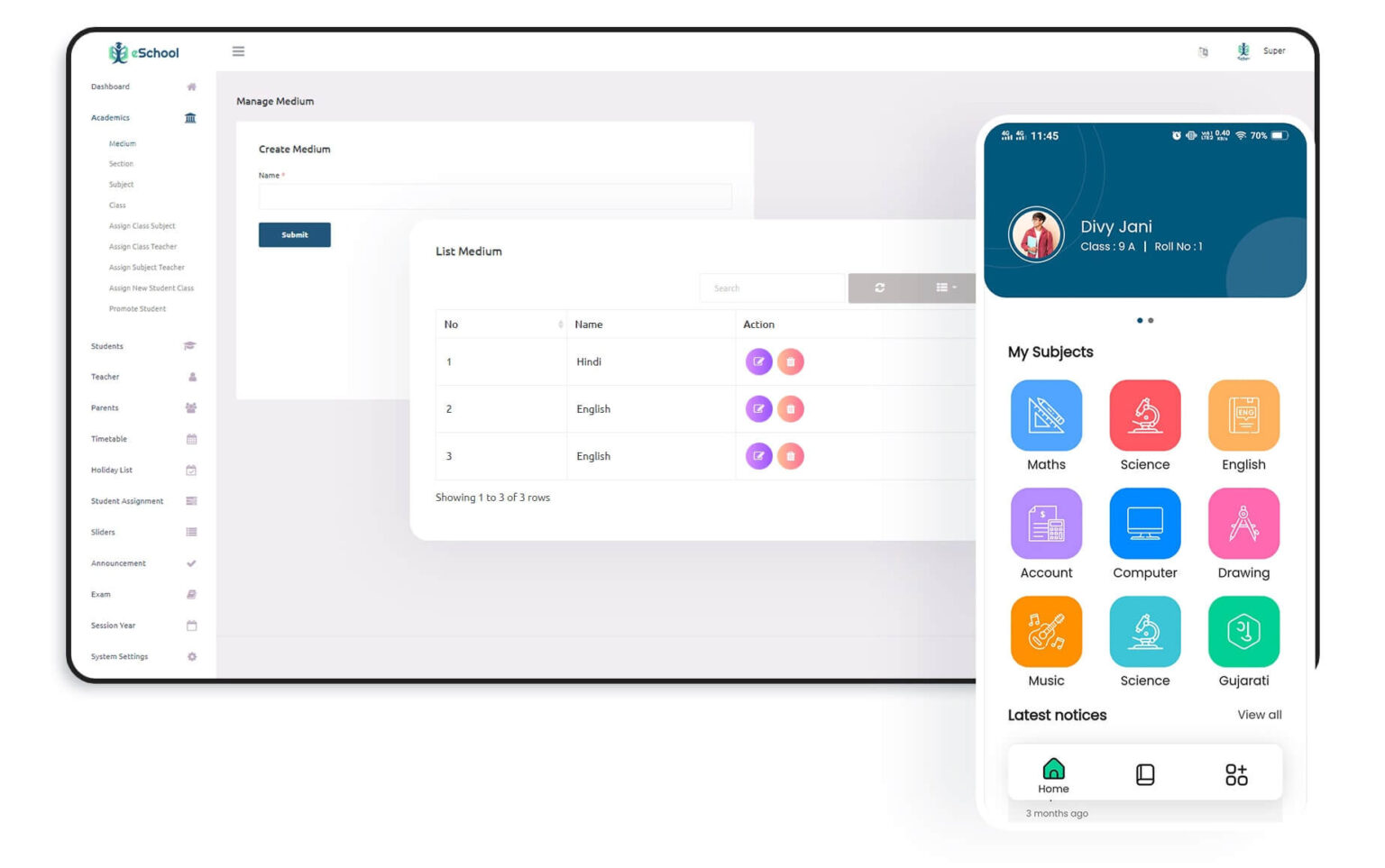 School Management System Flutter App With Laravel Admin Panel