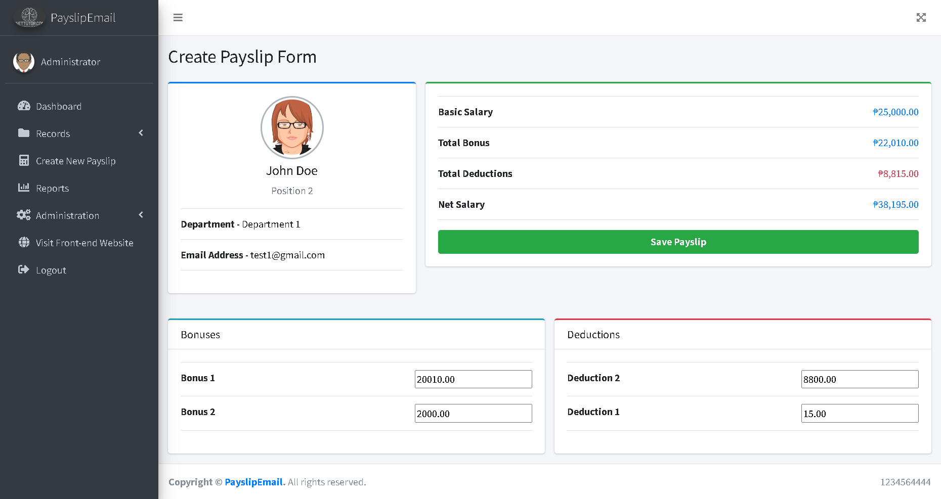 Automating Payslip Distribution with Email Notifications - Create Payslip