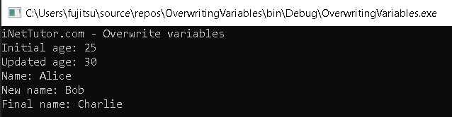 Overwrite Variable value in CSharp - output