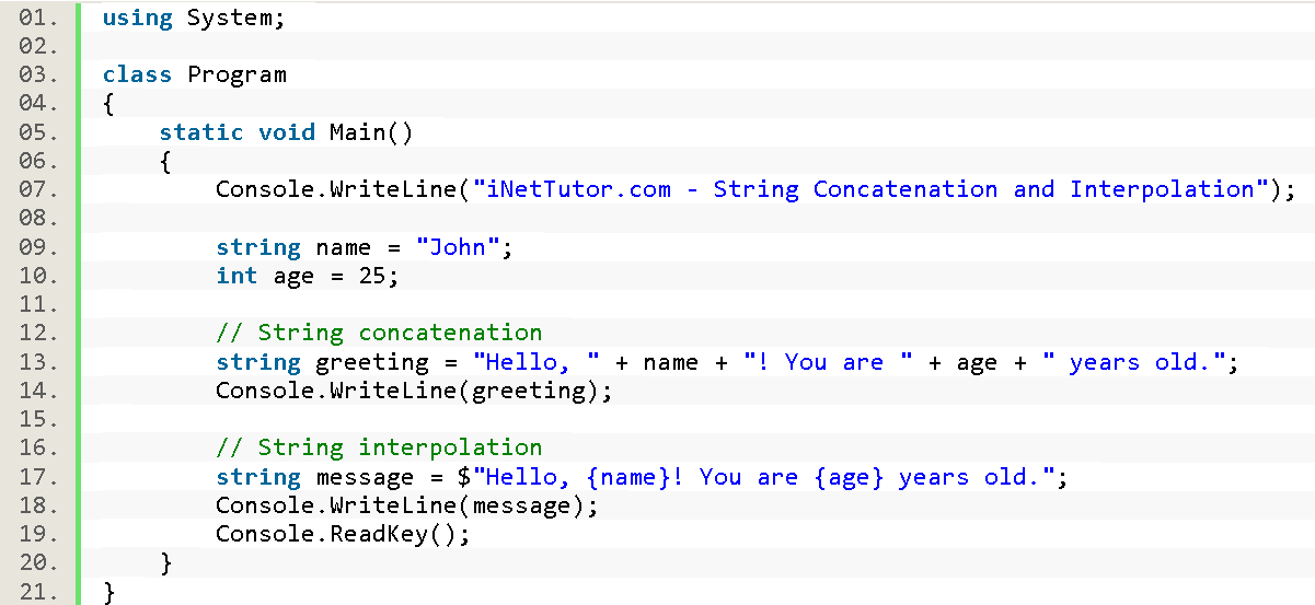 String concatenation and interpolation in CSharp - source code