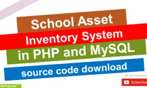 School Asset Inventory System Source code