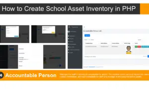 School Asset Inventory Accountable Person Module