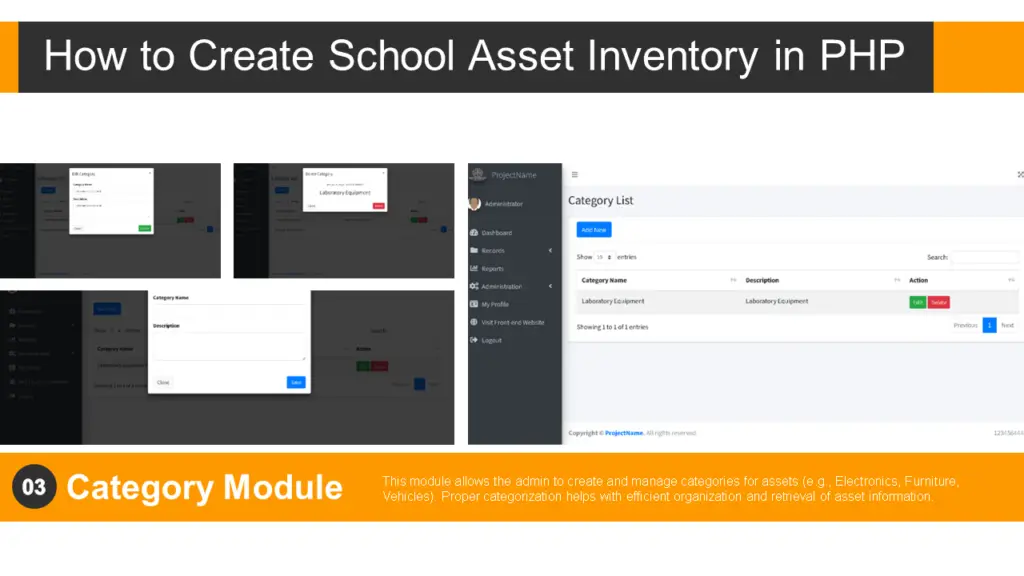 School Asset Inventory Category Module