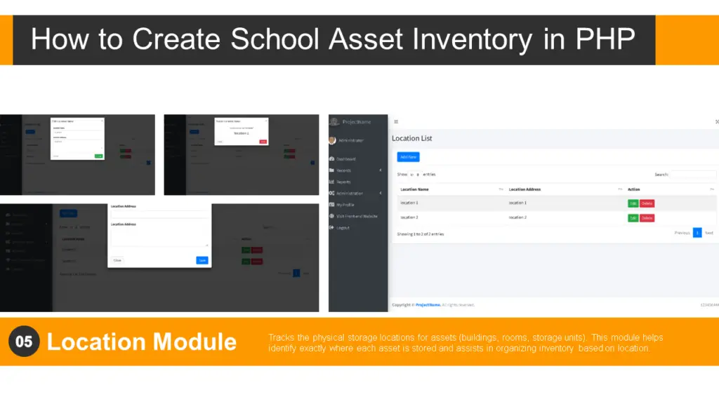 School Asset Inventory Location Module