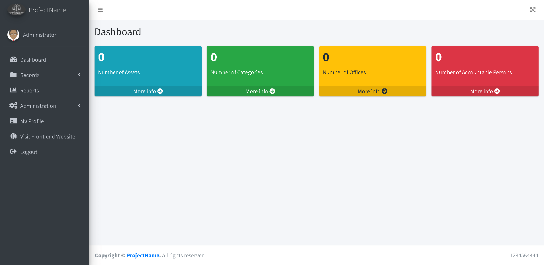 School Asset Inventory Project Template - Dashboard