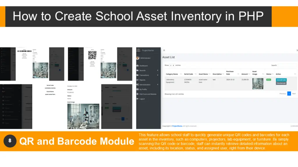 School Asset Inventory QR and Barcode Module