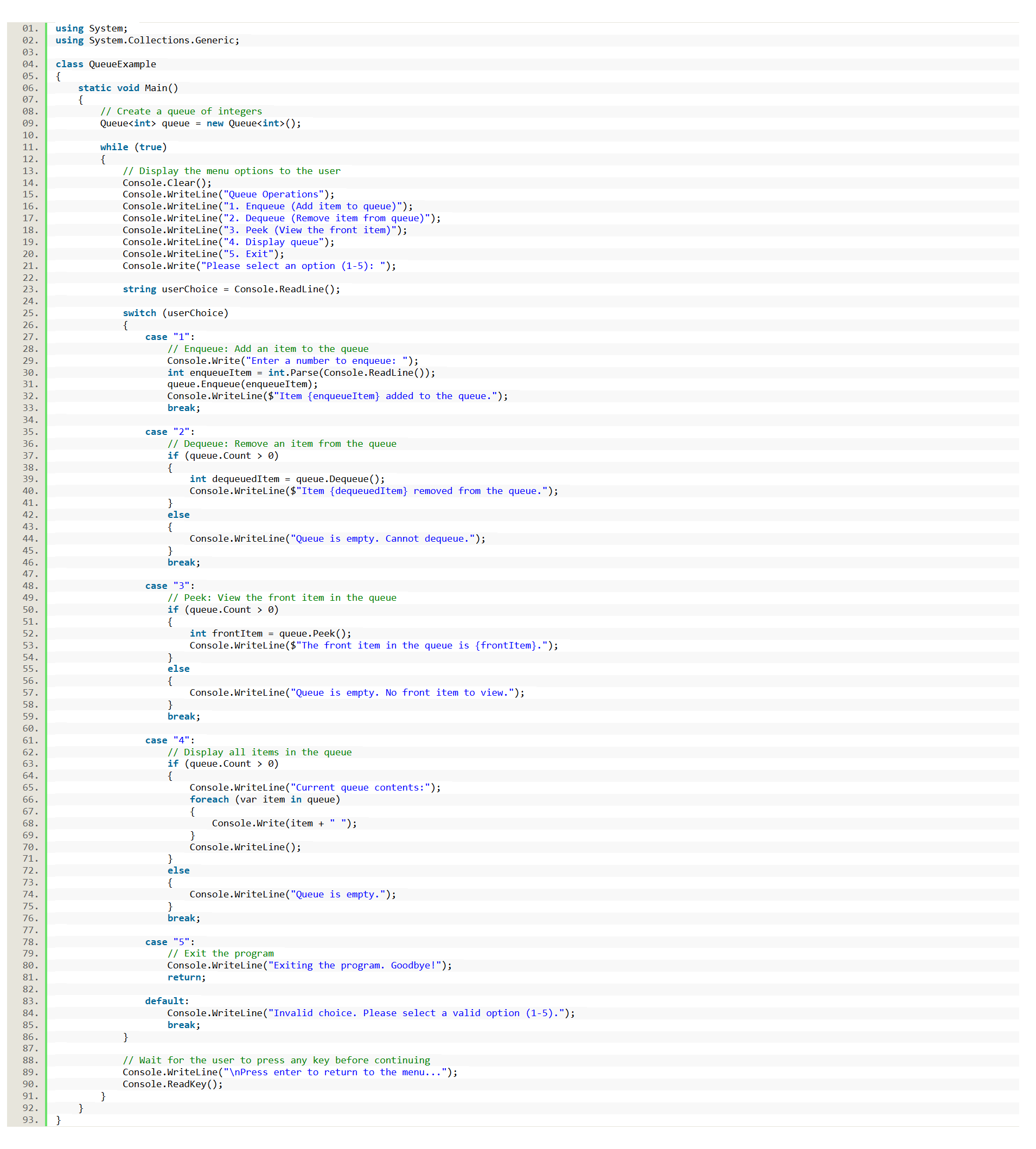 Queues in CSharp source code