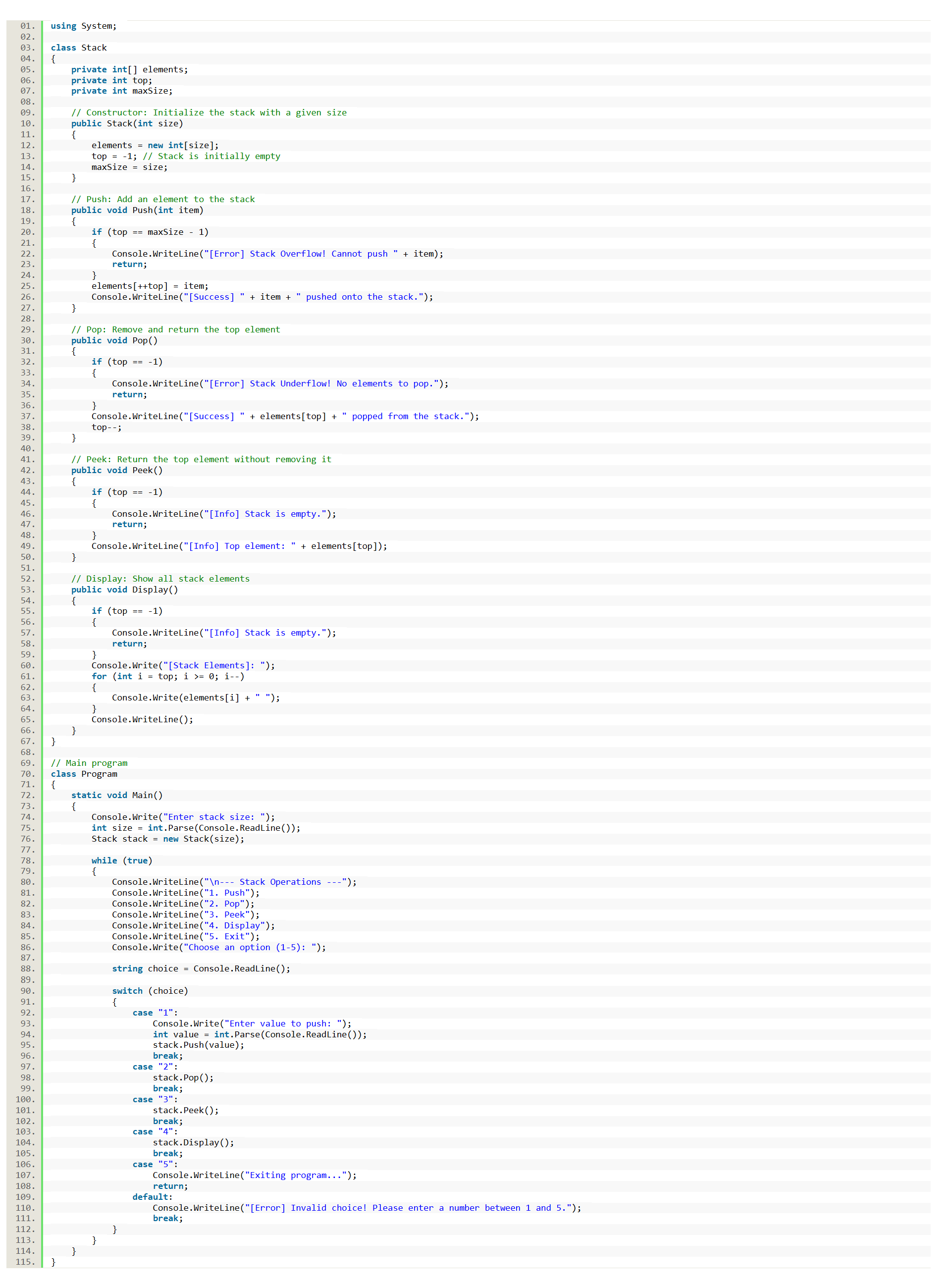 Stacks in CSharp source code