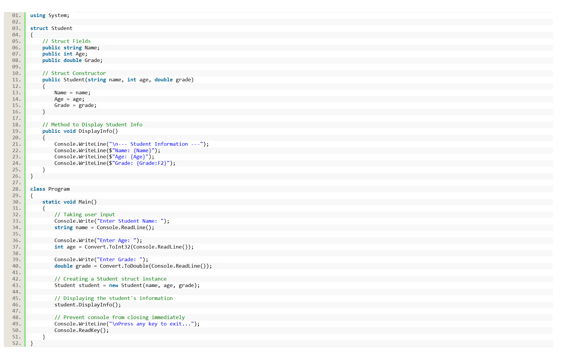 Structures in CSharp - source code