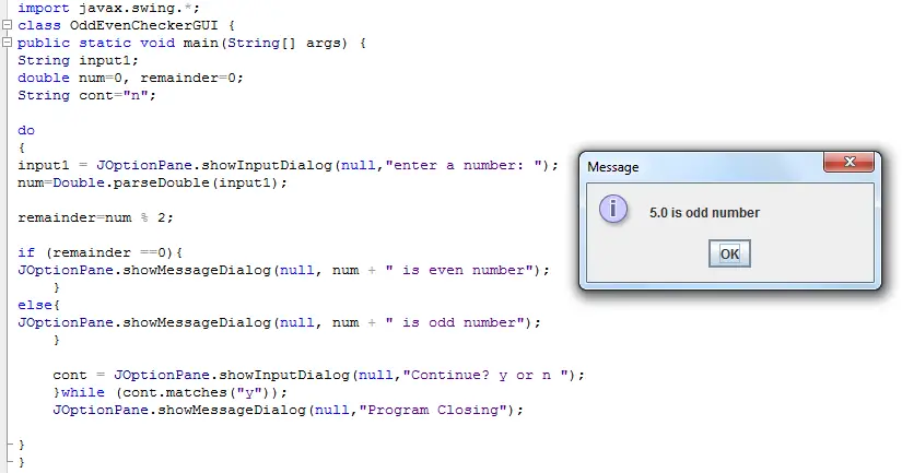 Odd, Even number checker in Java – iNetTutor.com